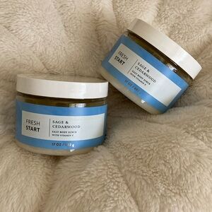 NEW Bath & Body Works Sage & Cedarwood Salt Body Scrub (set of 2)